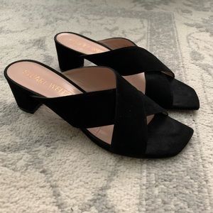 Stuart Weitzman Black Suede Sandals